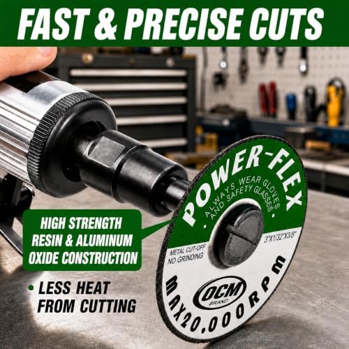 50 Pack - Cut Off Wheels 3 Inch x 1/16 Inch x 3/8 Inch - for Cutting All Steel and Ferrous Metals.