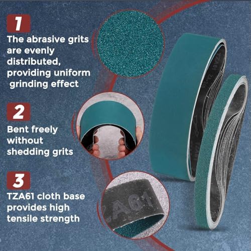 12 Pcs Sanding Belts, 4 x 24 Inch 40/60/80/120 Grit