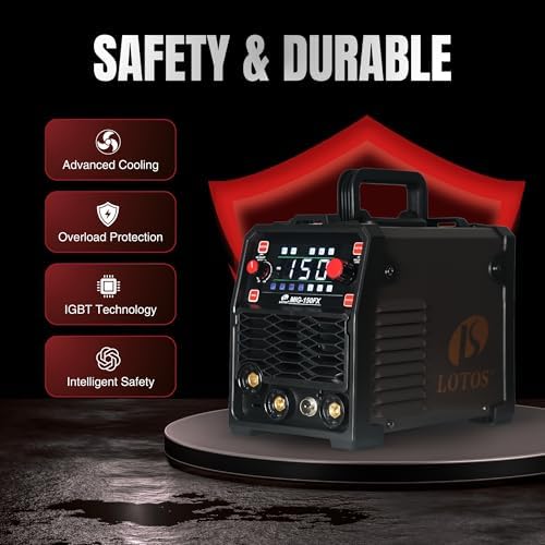 150A 3-in-1 Synergic MIG Flux Core Spot Welder 120V
