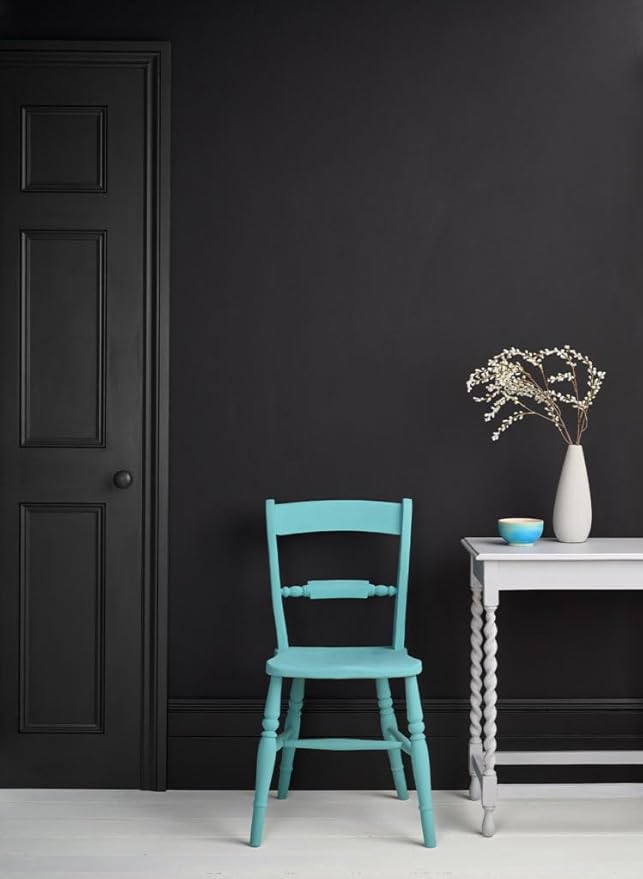 Annie Sloan Satin Paint (Athenian Black, 25 Fl Oz /750 mL). Soft sheen for interior wood and metal. Self-leveling, all-in-one paint with no wax or lacquer required.