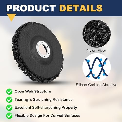 5Pcs 4" x5/8"(Arbor) Paint Stripper Discs for Angle Grinder Black