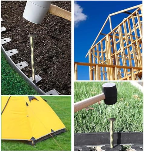 22 Pcs 8 inch Galvanized Spiral Metal Landscape Stakes, Landscape Spikes