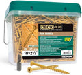 Deck Plus Wood Screws, #10 x 2-1/2in, 25lb Box, 1825 Pieces, Tan