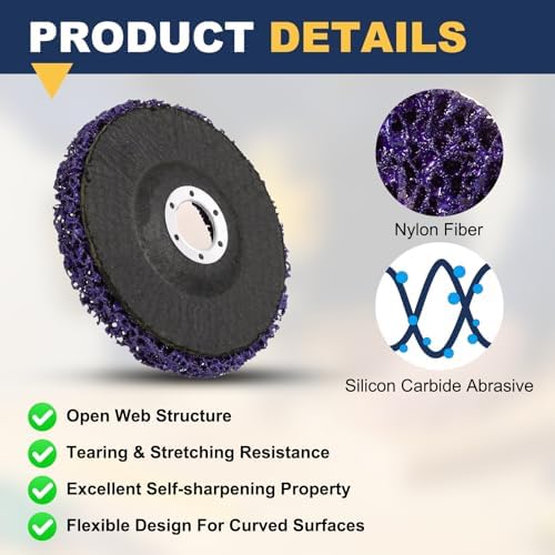 6Pcs 4" x5/8"(Arbor) Paint Stripper Discs for Angle Grinder Purple