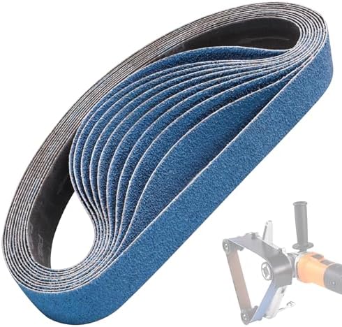 Zirconia Sanding Belts 1-1/2 x 30 Inch 40 Grit for Pipe Belt Sander 10 Pack