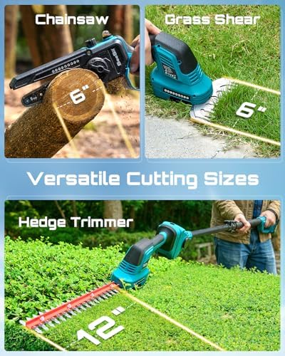 SEESII 6-in-1 Cordless Pole Saw & Hedge Trimmer Combo, Brushless Motor