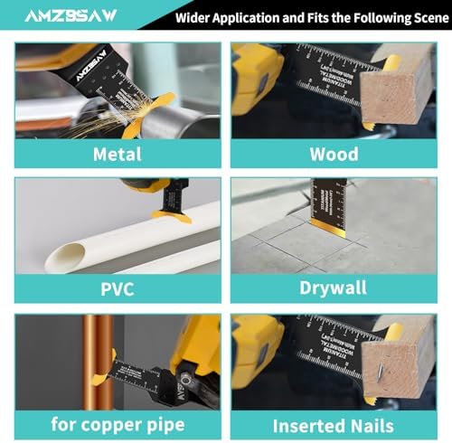 AMZBSAW 110PCS Oscillating Saw Blades for Wood, Plastic & Soft Metal