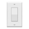 ENERLITES Decorator Paddle Light Switch with Wall Plates, Wall Decor Switch, Single Pole, 3 Wire, Grounding Screw, Residential Grade, 15A 120V/277V, UL Listed, White