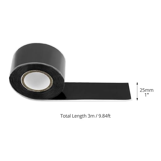 QWORK Self-Fusing Silicone Tape - Leak Repair and Anti-Skid, 1 Inch x 10 Feet Each, 2 Rolls High Friction Handle Tape, -76°F to 500°F