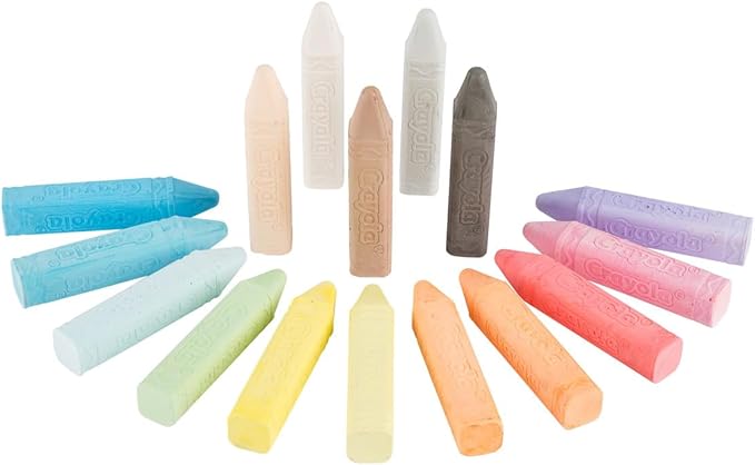Crayola Washable Outdoor Sidewalk Chalk Collection (130ct), Bulk Anti-Roll Chalk Sticks for Kids, Outdoor Toys & Activities, Teacher Appreciation Gifts, Ages 4, 5, 6
