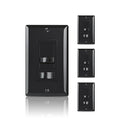 ECOELER Dimmer Light Switch, Single-Pole/3 Way, Full Range Decora Dimmer Switch for 300W Dimmable LED/CFL Lights and 600W Incandescent/Halogen, Wall Plate Included, ETL Listed, Black, 4 Pack