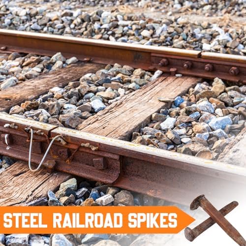 1 Pcs 4.7'' Railroad Spike Carbon Steel Rail Road Spike Ties, Rust Red