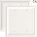 2-Pack Double Blank Wall Plate, Durable Natural Bamboo Fiber Wall Plate Cover,Light Almond 1 Gang Wall Plate for Unused Outlets/Switches