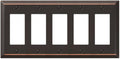 Amerelle 163R5DB Century Wallplate, 5 Rocker, Steel, Aged Bronze, 1-Pack