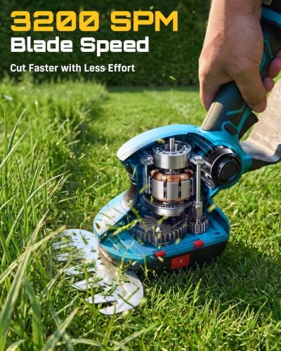 Seesii 2-in-1 20V Cordless Hedge Trimmer 12" & Grass Shear, 2 Batteries