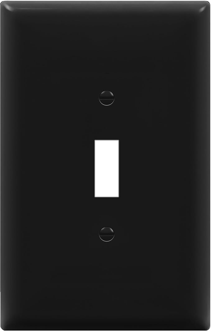 ENERLITES Toggle Light Switch Wall Plate, Gloss Finish, Jumbo Switch Cover, Oversized 1-Gang 5.5" x 3.5", Unbreakable Polycarbonate Thermoplastic, 8811O-BK, Black