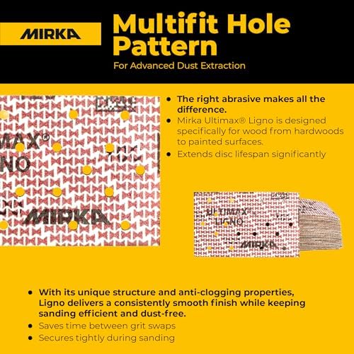 Mirka Abrasive Sheets Ultimax Ligno 3x5 Inch Grit P100 50 Pack