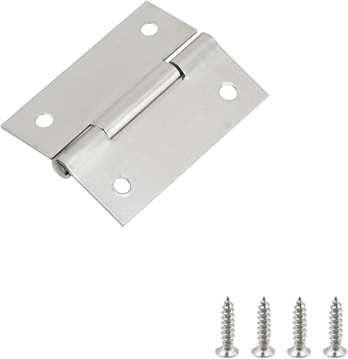 MY MIRONEY 40PCS Stainless Steel Folding Hinges 2 Inch Silver Cabinet Door Hinge Home Furniture Hardware Hinge for Wooden Box, Door and Window, DIY Projects