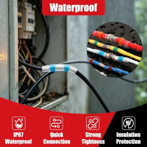 Heat Gun Kit with 300PCS Heat Shrink Solder Seal Wire Connectors, Waterproof Heat Shrink Wire Connectors, 26-10 AWG Heat Shrink Sleeve for Automotive, Marine, Wiring Repair