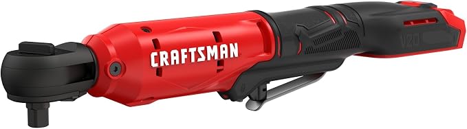 CRAFTSMAN V20 Cordless Ratchet Wrench, Multi-Size 3/8 Ratchet, 1/4 and 1/2 Interchangeable Anvils, LED Light, 40 ft-lbs Torque, 300 RPM, Battery Not Included (CMCF935B)