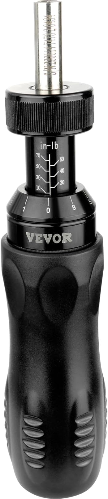 VEVOR 1/4" Drive Screwdriver Torque Wrench with Scale, 10-70 in/lbs Torque Range, 1 in-lbs Torque Increment Torque Screwdriver with Bits & Case
