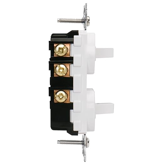 Baomain 10-Pack Double Toggle Light Switch,15 Amp 125V Two Single Pole Residential Grade,On/Off Electrical Wall Switch Self-grounding, Glossy White ETL Certified