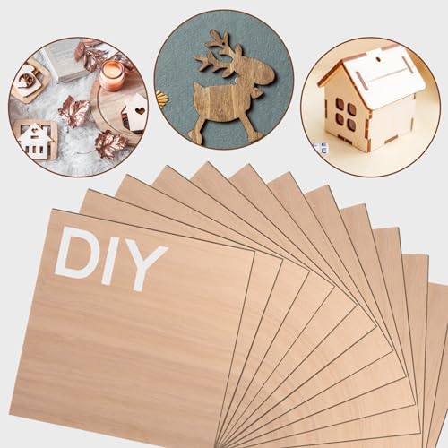 24 Pcs Mahogany Plywood Sheets,16 x 16 x 1/8 Inch - 3mm Thick Mahogany Unfinished Wood for Crafts Laser Cutting & Engraving, School DIY Projects, Painting, Fretwork, CNC Cutting, and Wood Burning