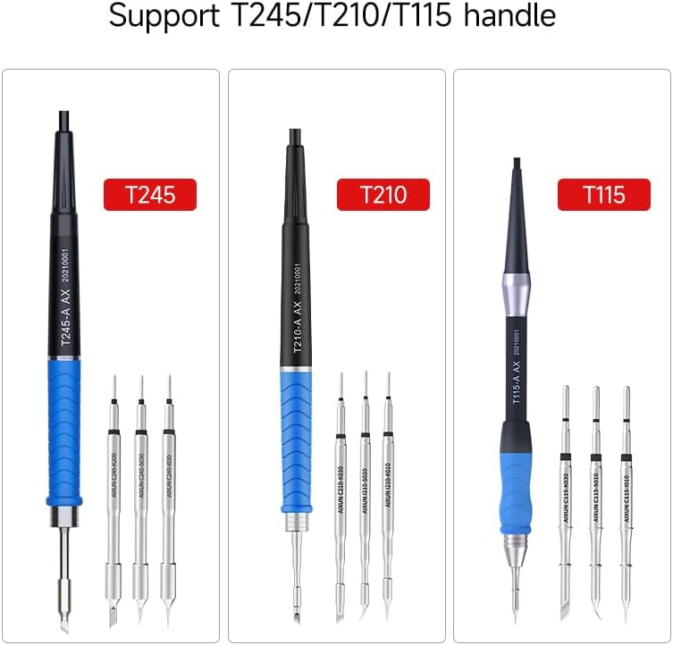 AiXun T420D 200W Dual Channel Electronics Soldering Station with T210/T115 Handle and 6 Tips
