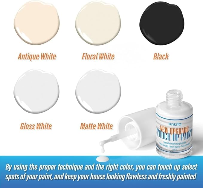 Porcelain Sink Touch Up Paint, High-Gloss Porcelain Repair Kit White & Appliance Paint for Chips, Scratches, Cracks and Spots on Enamel, Acrylic, porcelain, Sinks, Tubs, Bathtub, Appliances, Metal, Tiles in Kitchen and Bathroom. (Floral White)