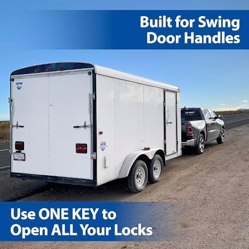 PACLOCK's 81-Series Patented Trailer Door Lock, Standard Rekeyable (SR), Keyed Differently w/ 2 Keys, Silver