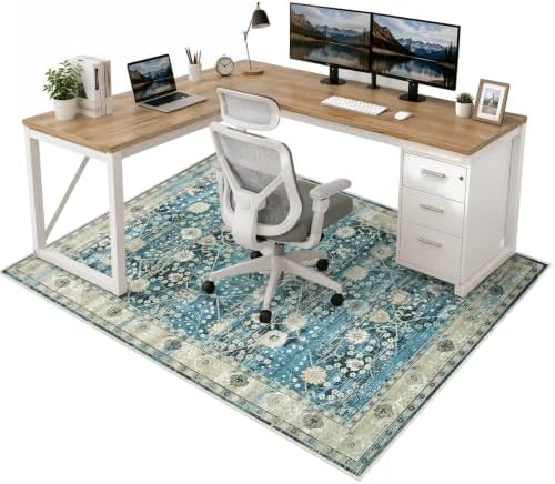 Anidaroel Home Office Chair Mat for Hardwood Floor, 48"x60" Office Chair Rug Protector for Rolling Chair, Computer Gaming Chair Mat, Low Pile Carpet Floor Chair Mat