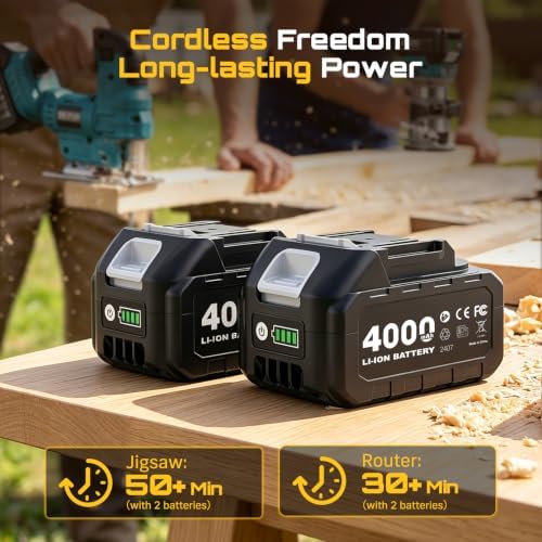 SEESII Cordless Jigsaw and Wood Router Tool Combo Kit