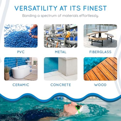 Swimming Pool Epoxy Repair Kit | Waterproof Epoxy Putty | Pool & Spa Repair | Underwater Sealant for Cracks & Leaks | Easy DIY | Concrete, Fiberglass, PVC | DMK-5000 50ml (1.7 oz) Kit | White