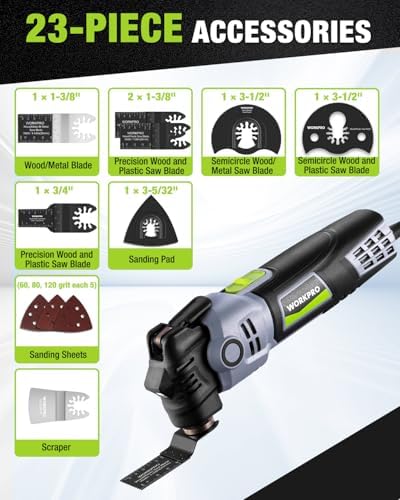 WORKPRO 400W Corded Oscillating Multi-Tool Kit