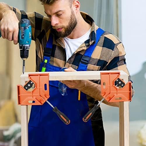 Housolution Right Angle Clamp, [4PACK] 90° Aluminum Alloy - Orange