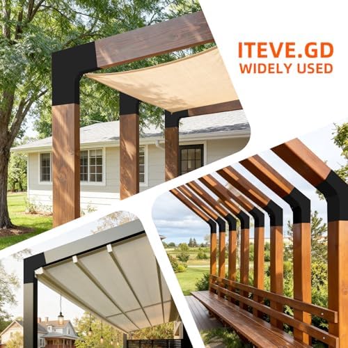 15° Angle Slant Pergola Bracket Kits,2-Way L-Shaped Slant Roof Post Brackets with Stainless Steel Screws for 6" x 6"(Actual:5.5" x 5.5") Lumber for Outdoor Pergola,Proch,Passageway - 1Pack