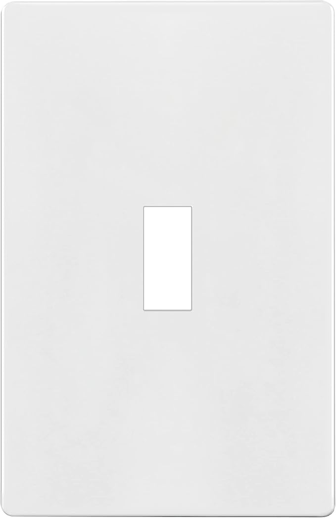 ENERLITES Screwless Toggle Switch Wall Plate, Child Safe Light Switch Cover, Standard Size 1-Gang 4.68" x 2.93", Unbreakable Polycarbonate Thermoplastic, UL Listed, SI8811-W, Glossy, White