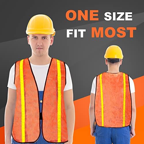 Haysandy 20 Pcs High Visibility Vest Reflective Safety Vest,Orange