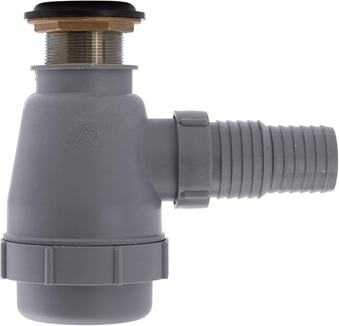 Ambassador Marine - 1-1/2 inch Drain, Flip Trap Sink Drain - no Overflow, 1-1/4 inch & 1-1/2 inch Hose Barb - Chrome - S01-0309-CP-W
