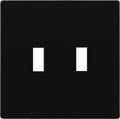 ENERLITES Screwless Double Toggle Switch Wall Plate, Child Safe Dual Light Switch Cover, Standard Size 2-Gang 4.68" x 4.73", Unbreakable Polycarbonate Thermoplastic, UL Listed, SI8812-BK, Glossy Black