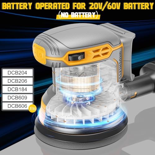 Cordless Orbital Sander Compatible For Dewalt 20V 60V With Dust Collector