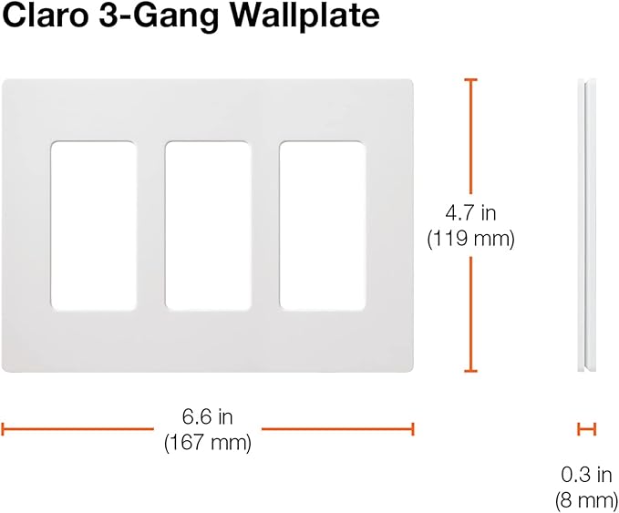 Lutron Claro 3 Gang Decorator/Rocker Wallplate, Satin, Taupe (2-Pack) | SC-3-TP