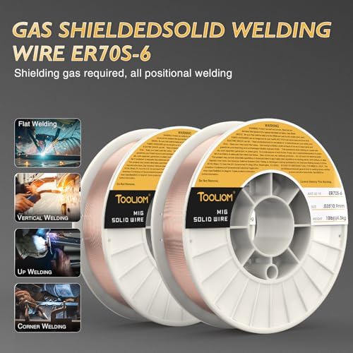 TOOLIOM ER70S-6 0.035" Mild Steel MIG Welding Wire 10LB 2PCS