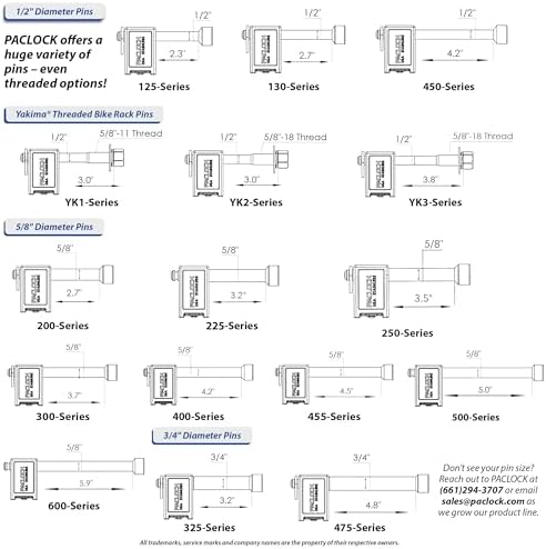 PACLOCK's 80-Series Trailer Hitch Lock, Standard Rekeyable (SR), Body Only (No Pin), One Lock Keyed to a Number U-Pick! w/ 2 Keys, Black