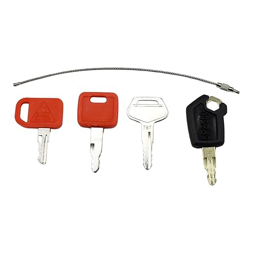 4 Packs Heavy Equipment Ignition Key Compatible with Komatsu John Deere Hitachi Cat