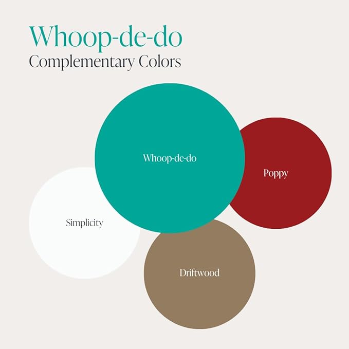 Country Chic All-in-One Chalk Paint for Furniture, Cabinets, Home Decor, Eco-Friendly, Matte Finish, Built-In Primer & Top Coat for Wood, Metal - Whoop-de-do (Bright Teal) - 4 oz (118 ml)