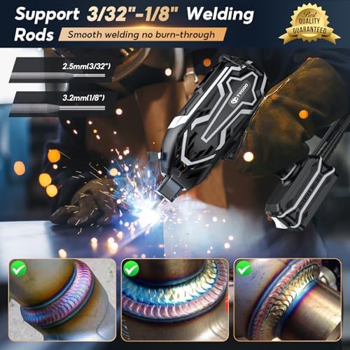 Portable Welding Machine 110V Handheld Arc Welder for 3/32"-1/8" Rods,Black