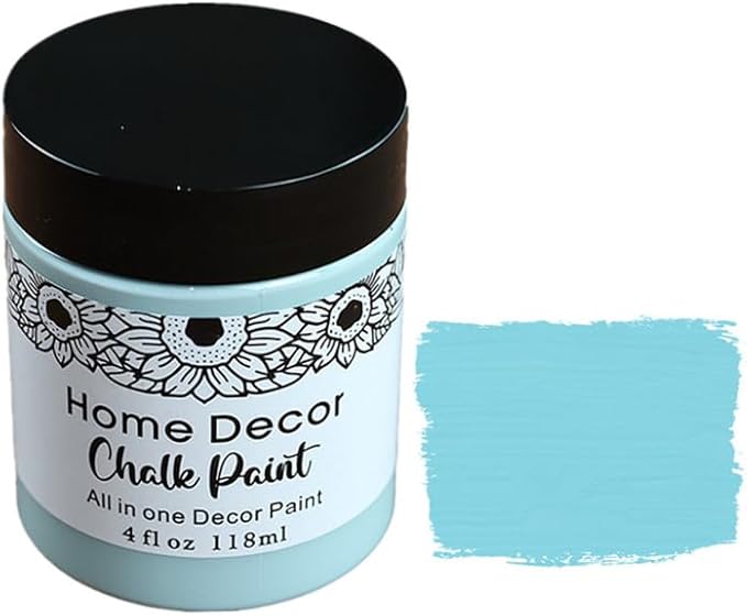 Non-Toxic Furniture Paint Vintage Chalk Paint for Wood/Metal/Glass, Indoor/Outdoor Use No Sanding & Primer Needed Matte Finish Cabinet Paint, Waterbased | Acrylic | Crafts for DIY Projects 4oz/118ml (Sea)