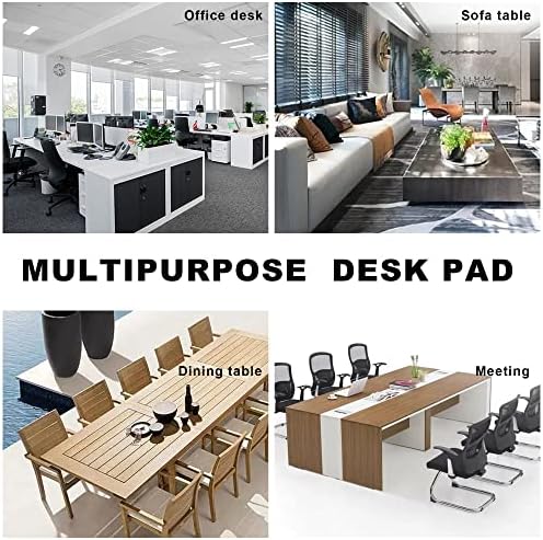 CENNBIE MAX200 78.7" x 39.4" Leather Desk Mat, Extra Large Desk Pad Blotter Protector, Extended Table Pad, Waterproof PU Leather Desk Mat on top of desks Large for Office and Home (Grey)