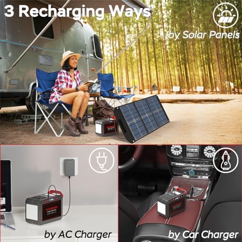 Portable Power Station 300W MARBERO 237Wh Camping Solar Generator Backup Lithium Battery with Pure Sine Wave 110V AC Outlet, USB C, USB A, DC for Outdoors Camping CPAP Home Blackout Emergency
